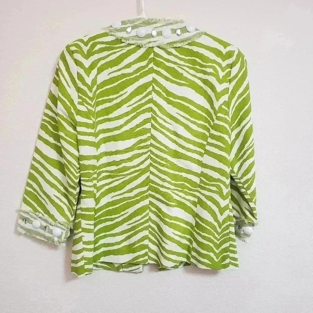 Berek Zebra Lime Green Embellished Jacket - Picture 2 of 5